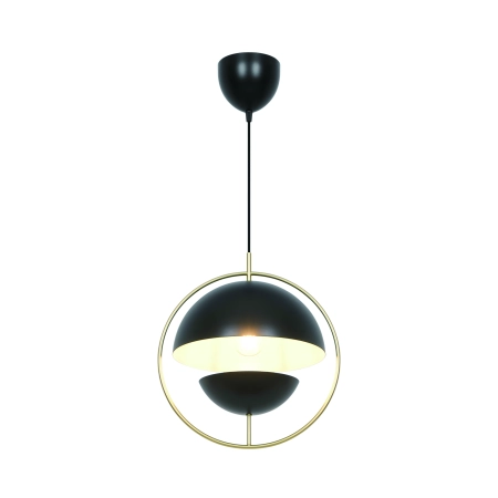 Lampa wisząca  z mosiężnym pierścieniem i czarnym metalowym kloszem Tavia NO2412353003 - Nordlux